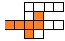 image for the question "The figure is made of identical squares. What fraction of the figure is unshaded ?"