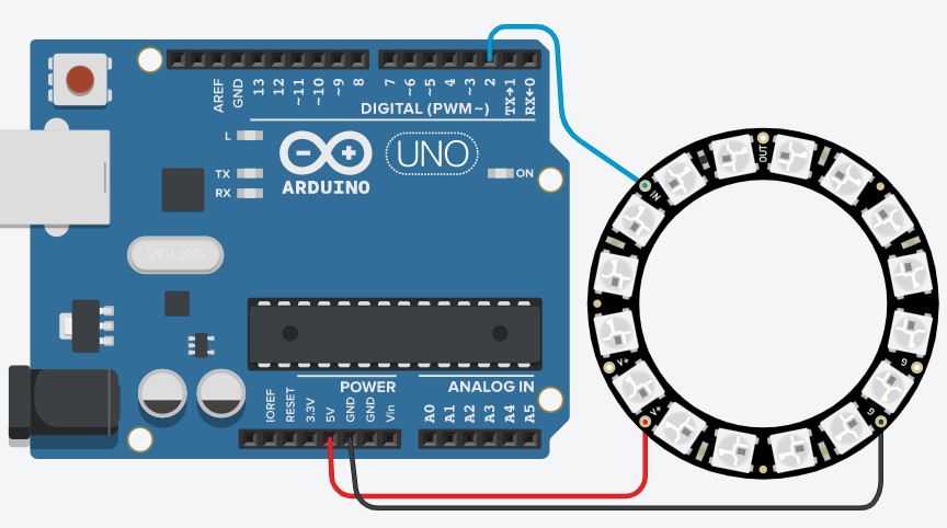 Neopixel Ring led Patterns Using arduino programing