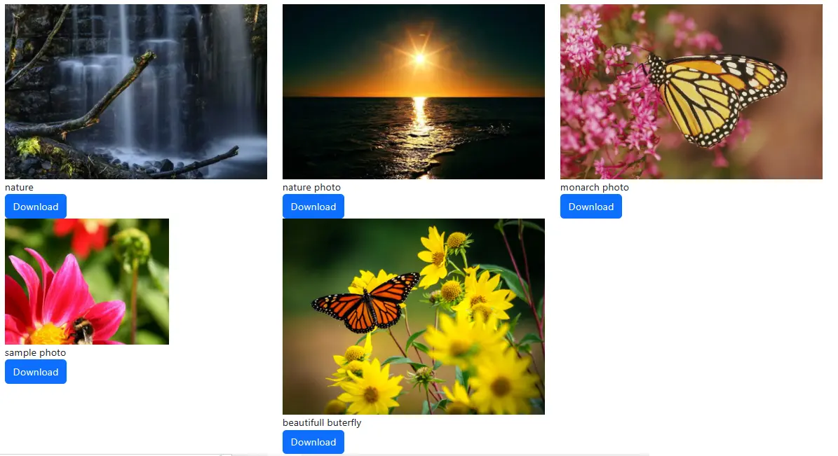Here is an example of a responsive 1×3 grid of images using Bootstrap